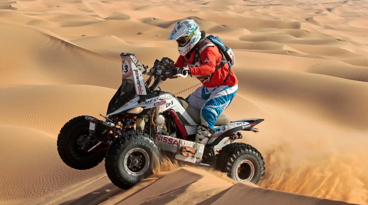 quad biking at desert safari